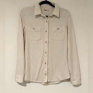 Faherty Women’s Legend Sweater Shirt Long Sleeve Button Down Off White - Medium